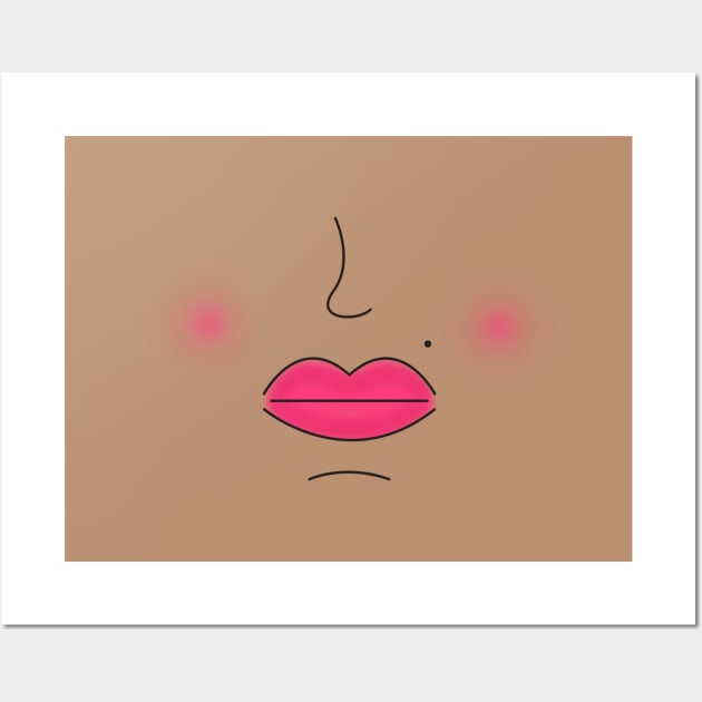 Big Lips Mask - Dark Skin Wall Art by AnnaBanana